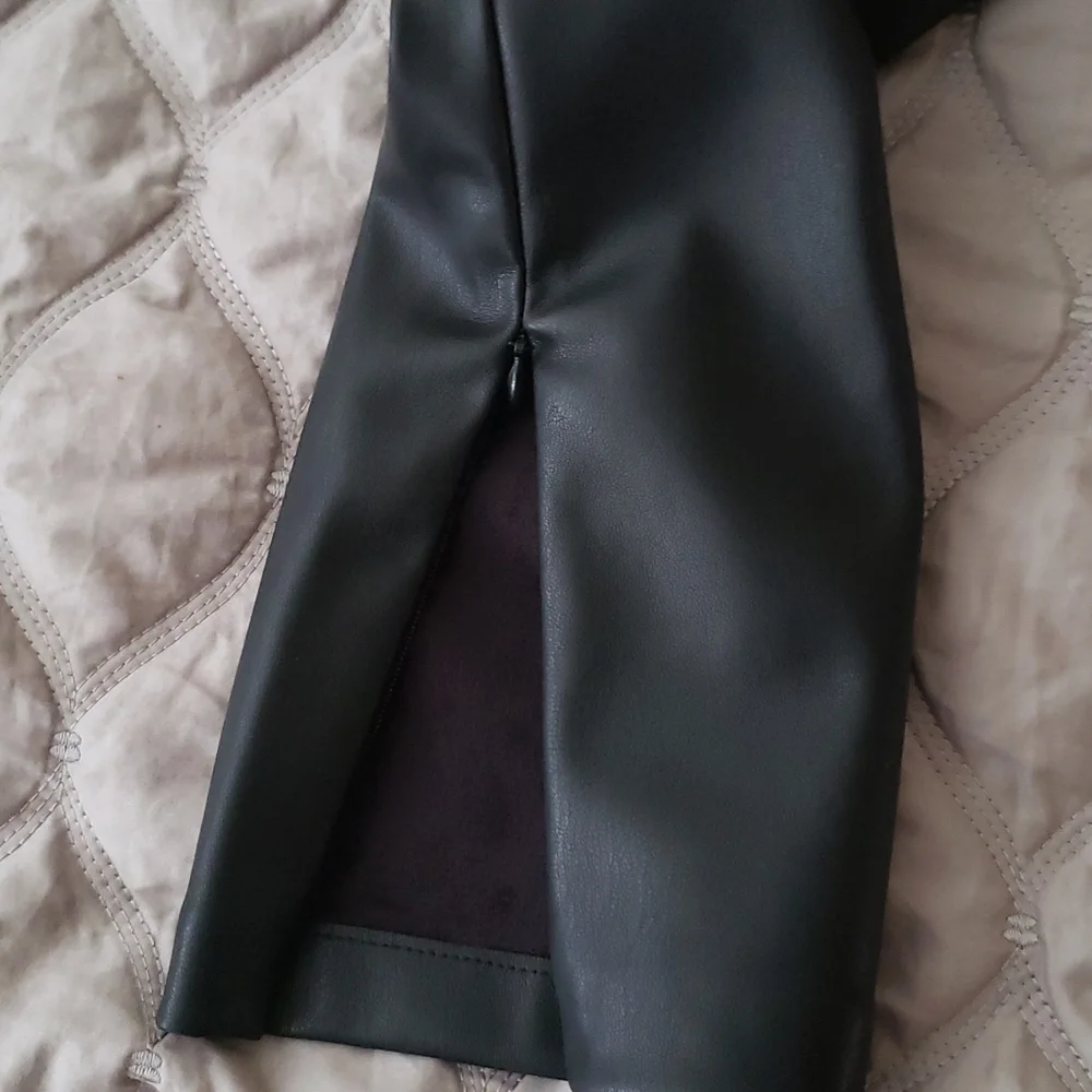 ZARA FAUX LEATHER PANTS BLACK